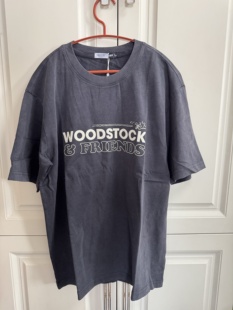 森马男短袖史努比印花短袖T恤做旧复古情侣装纯棉宽松上衣中性款