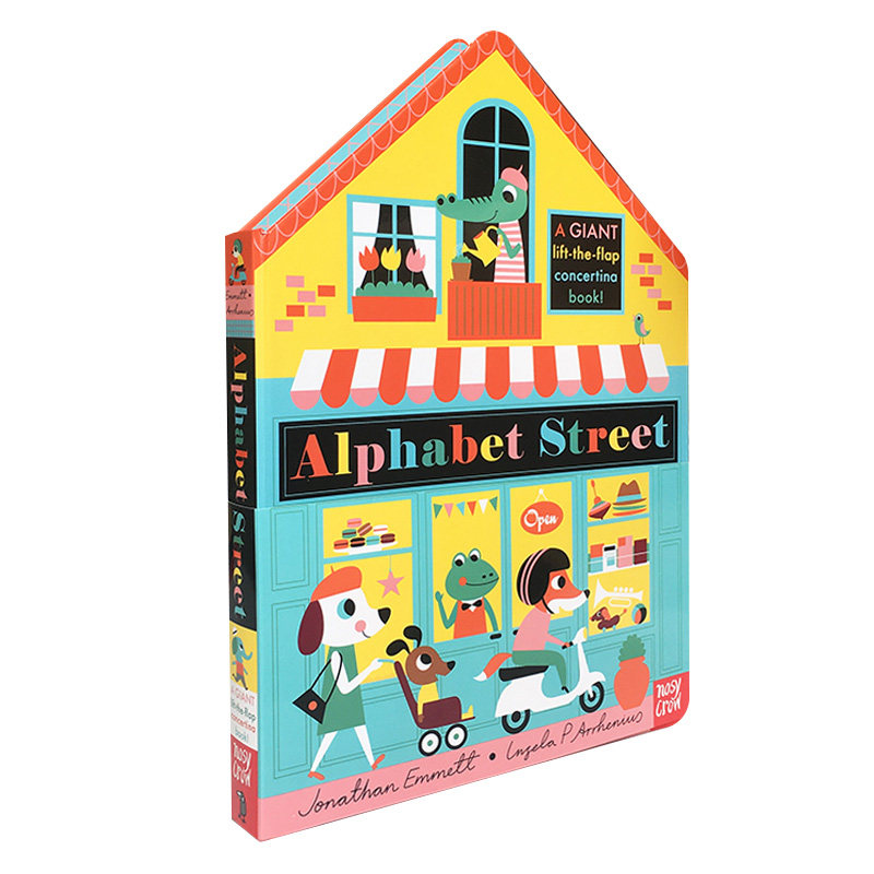 字母街 进口英文 alphabet street board book 纸板书英文原版长折页