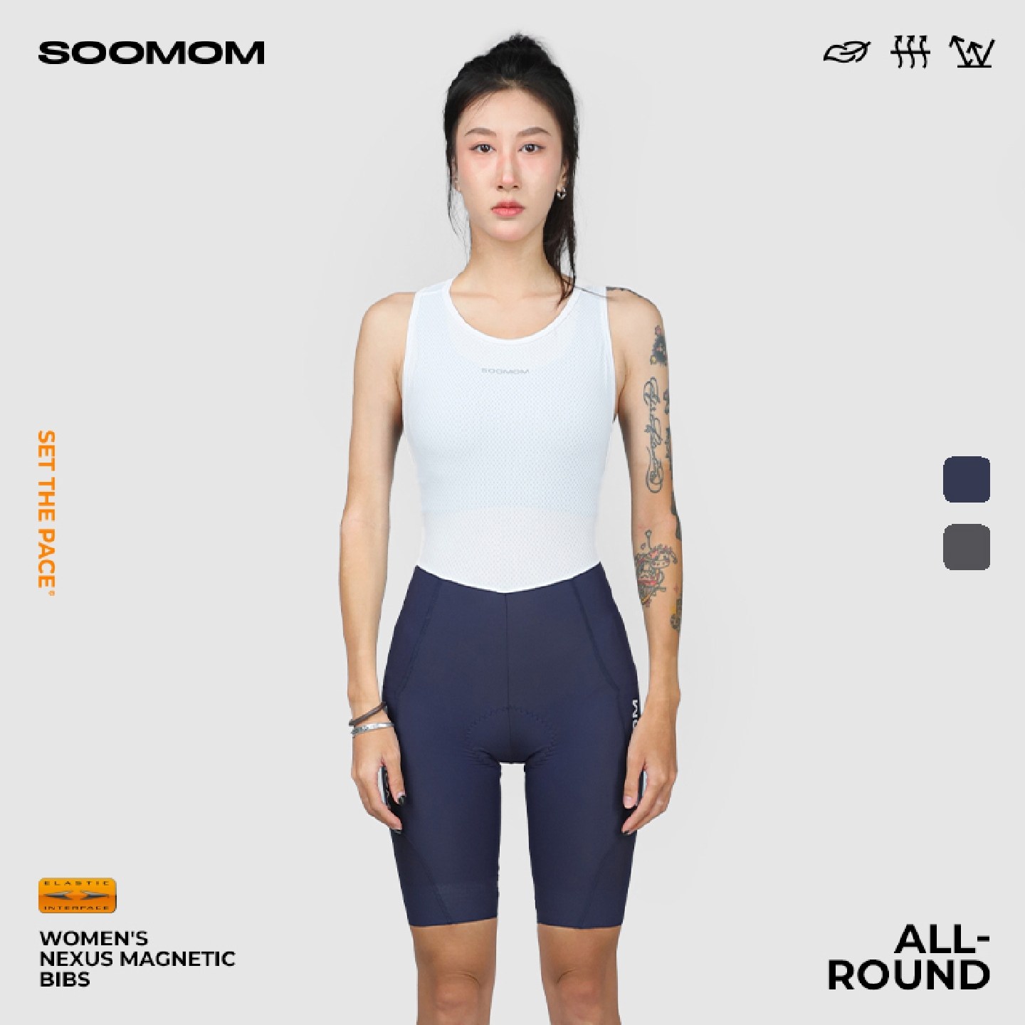 SOOMOM | ALL-ROUND女士双箭头磁扣背心连体骑行短裤可储物公路车,自行车/骑行装备/零配件,专业骑行裤,淘宝优惠券,粉丝福利购,淘宝优惠卷