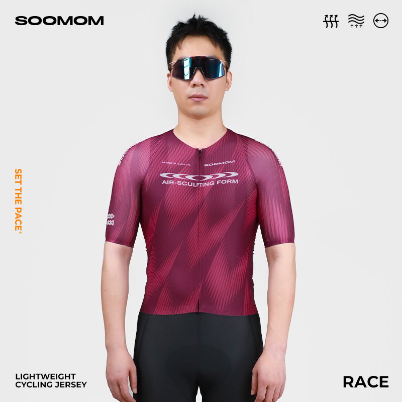 SOOMOMRACE男士轻量化拉链短袖