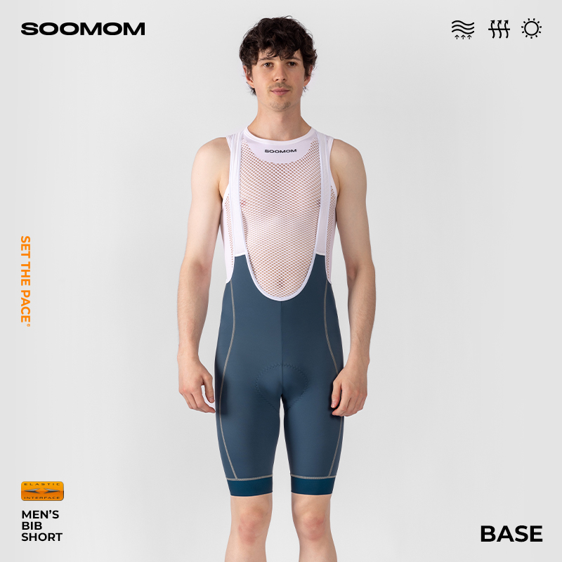 SOOMOM | BASE 双箭头男士背带骑行短裤公路山地自行车撞色线春夏