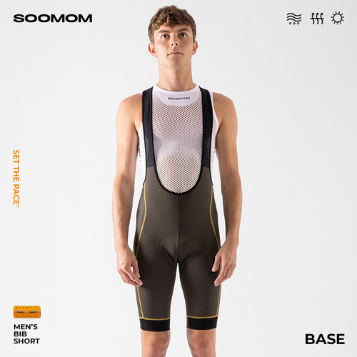 SOOMOM | BASE 双箭头男士背带骑行短裤公路山地自行车撞色线春夏