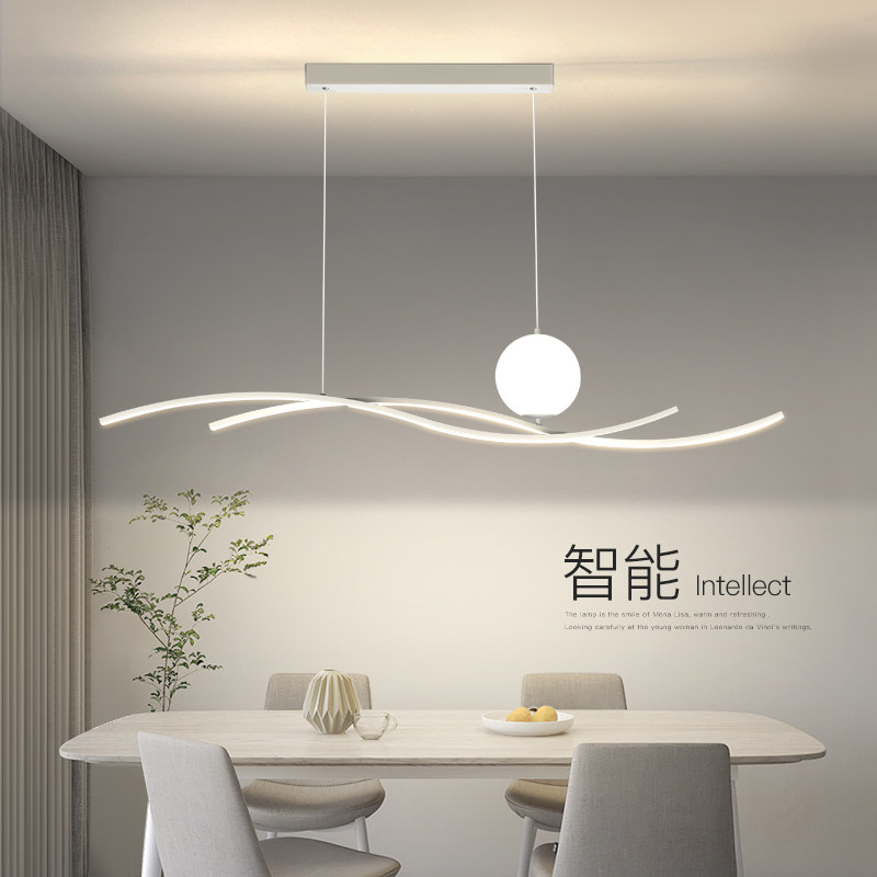 北欧餐厅灯饭厅灯吊灯现代简约极简主灯家用一字长条灯2023年新款_虎窝淘