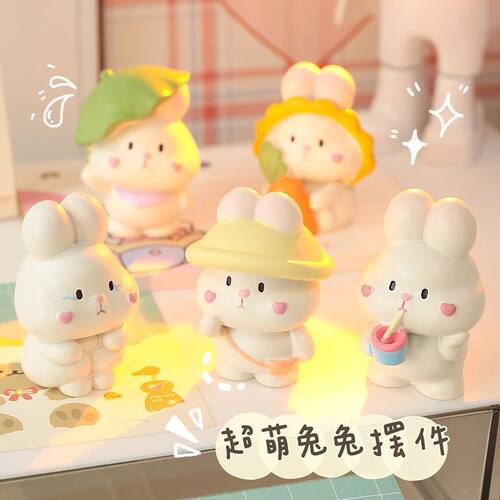 ins风治愈系兔子蛋糕摆件 胡萝卜可爱兔兔宝宝周岁生日蛋糕装饰
