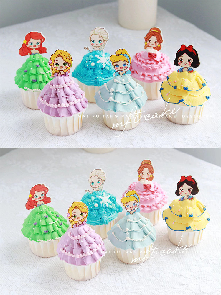 小公主蛋糕装饰 Q版可爱公主女孩生日纸杯蛋糕甜品台蛋糕插牌插件,节庆用品/礼品,节日装扮用品,淘宝优惠券,粉丝福利购,淘宝优惠卷