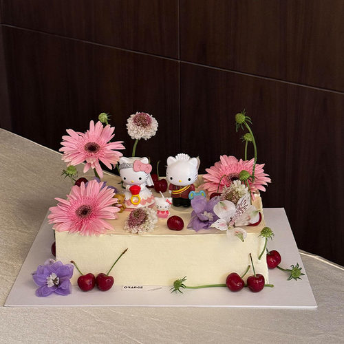 小红书同款kt猫结婚求婚订婚宴甜品台蛋糕装饰情侣纪念日摆件装饰