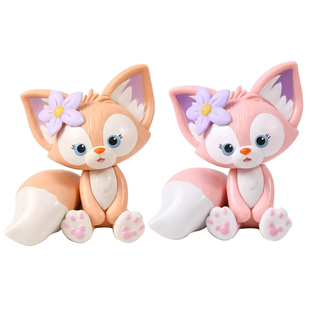 网红粉色小狐狸蛋糕装饰川沙妲己女孩生日蛋糕甜品台装扮插件配件