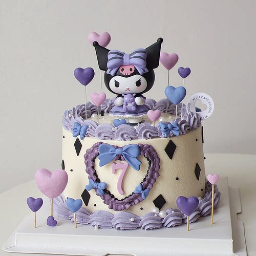 小红书同款可爱酷洛米蛋糕装饰摆件网红女孩女生生日派对装扮插件