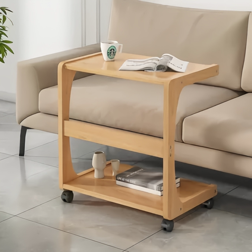 实木移动茶几简约原木可移动边几