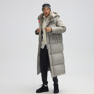 【高端品质羊毛鹅绒服】长款过膝加厚青少年灰色进口鹅绒羽绒服男