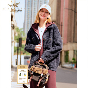 十二篮专选冬季 复古羊毛颗粒绒外套年轻皮草加厚保暖女廓形