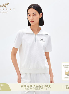 十二篮莫代尔棉肌理感半开襟卫衣