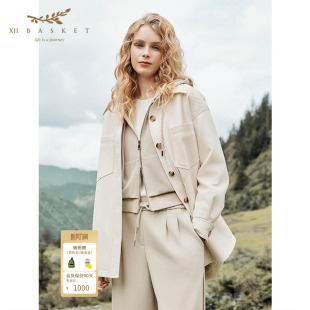 保暖棉服休闲宽松衬衫 冬季 领外套女 BASKET十二篮商场同款 XII