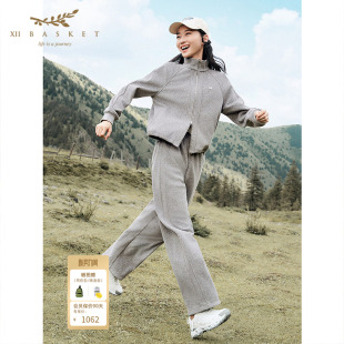 运动休闲显瘦长裤 针织绒感弯刀裤 保暖女 冬季 十二篮商场同款