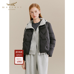十二篮专选25冬新款 高充白鸭绒保暖舒适面包服百搭户外通勤羽绒服