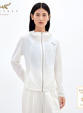XII BASKET十二篮UPF50+轻量感修身白色原纱防晒衣女夏季