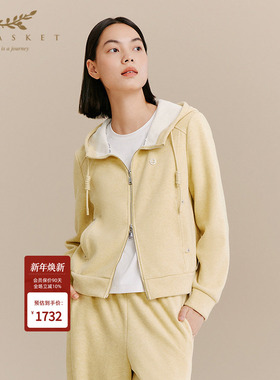 [万鹏同款]XII BASKET十二篮商场同款25冬新款拉链抽绳连帽外套女