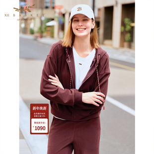 安可拉红连帽卫衣外套女 25冬新款 XII BASKET十二篮商场同款