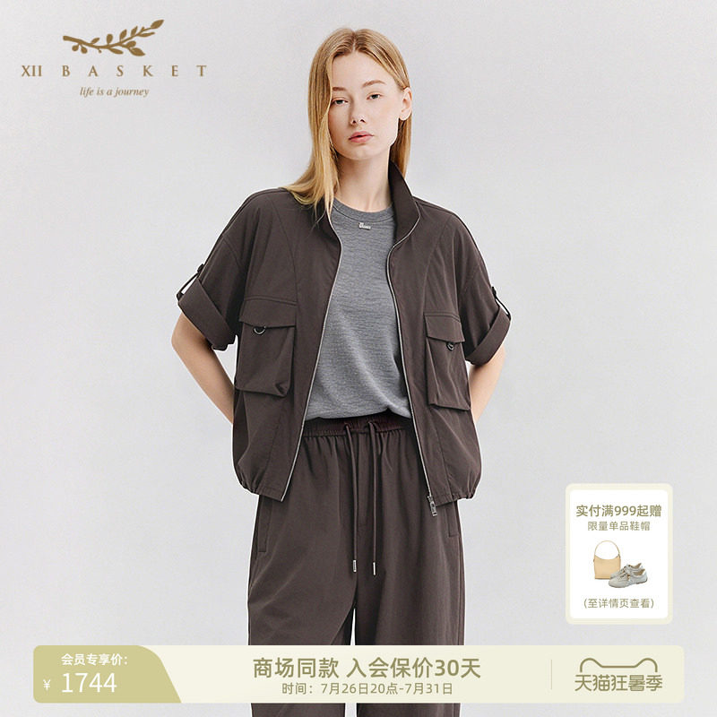 十二篮翻领宽松廓形休闲工装外套
