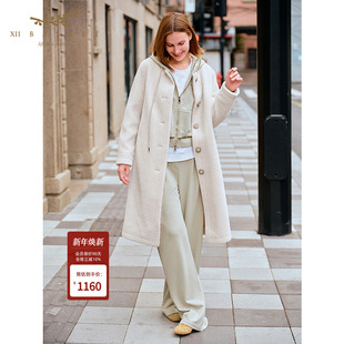 十二篮25冬新款 环保颗粒绒大衣女休闲通勤保暖外套中长款