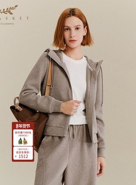 XII BASKET十二篮25秋新款高级慵懒老钱风运动休闲连帽卫衣外套女