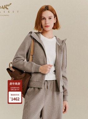 XII BASKET十二篮25秋新款高级慵懒老钱风运动休闲连帽卫衣外套女