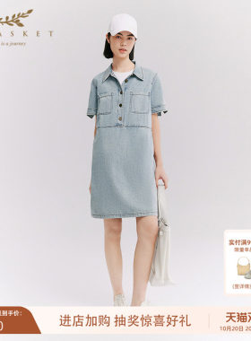 十二篮牛仔通勤休闲连衣裙