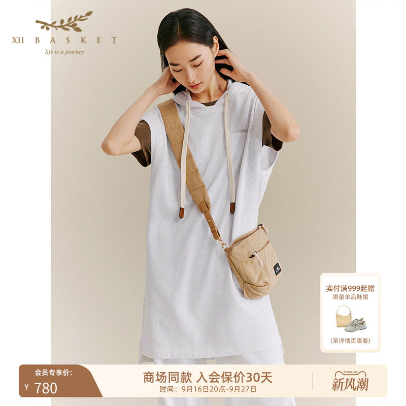 XII BASKET十二篮时尚运动休闲慵懒休闲宽松卫衣连衣裙女秋季
