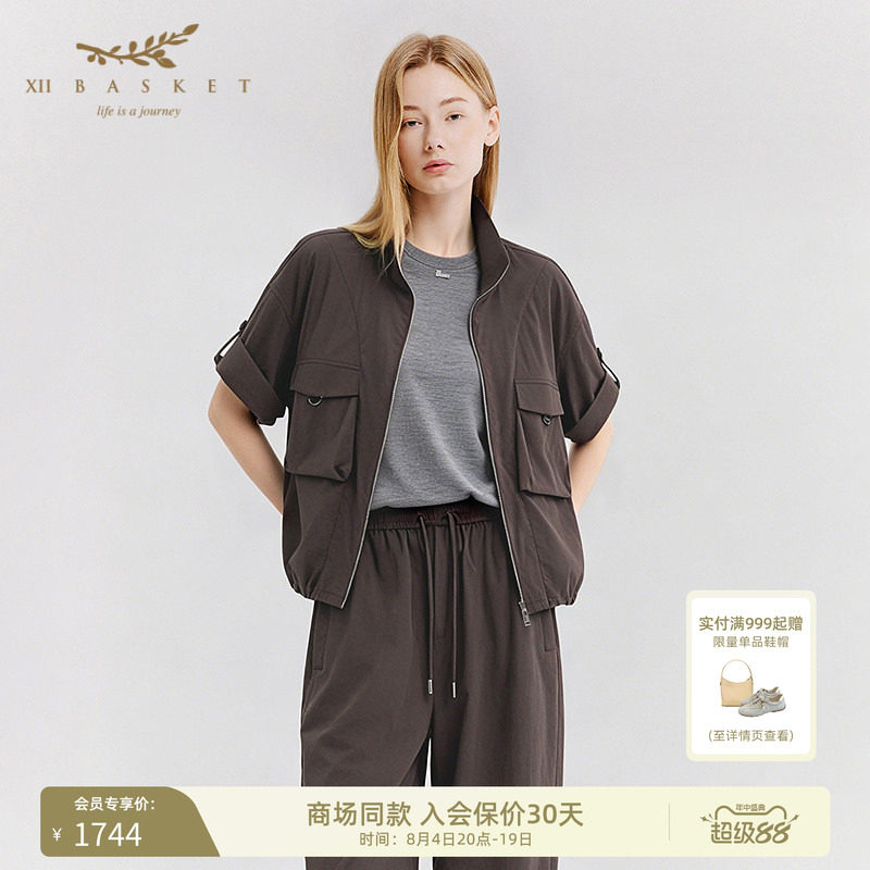 十二篮翻领宽松廓形休闲工装外套