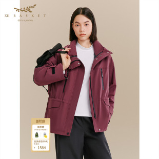 十二篮专选冬季 户外羽绒服冲锋衣女休闲保暖连帽运动外套