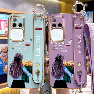 适用vivos18手机壳s18pro新款vivo硅胶vⅰvo简约s18e保护套viv0卡通vivi少女潮por全包防摔viovs腕带挂绳外壳
