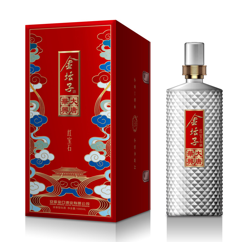 金坛子高度红宝石安徽古井镇52度1000ml 浓香白酒