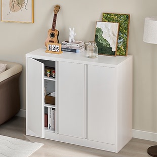 阳台柜钢制无甲醛家用卧室对开门三开门白色简约现代风格 组合柜