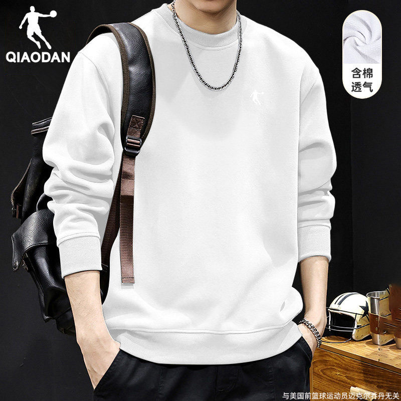 乔丹卫衣男长袖套头衫白色内搭2026春季新款官方长袖T恤运动服男