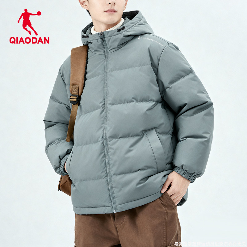 乔丹羽绒服男防风防泼水连帽外套