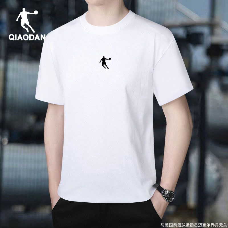 乔丹短袖t恤男白色大logo上衣