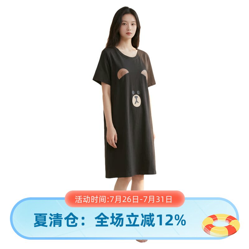 芬腾纯棉带胸垫睡裙夏季可外穿