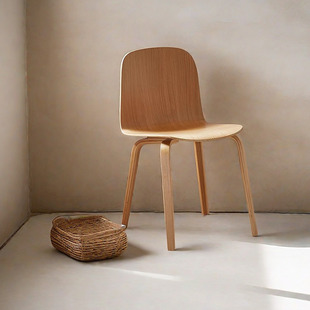 VOLU北P欧餐椅设计师创意家用实木餐椅现代简约网红ins餐厅靠背椅