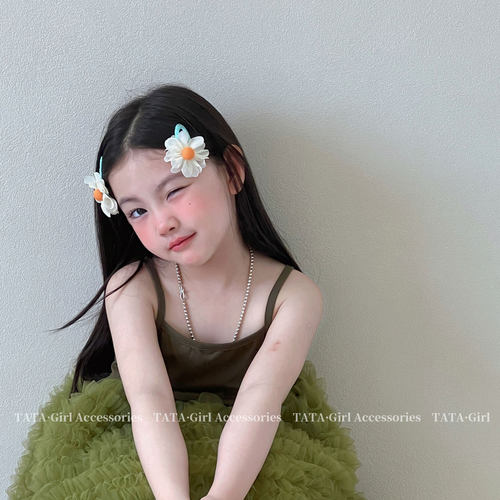 春夏儿童甜美碎花布艺发夹头饰