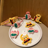 卡通海绵宝宝派大星毛绒发夹抓夹后脑勺盘发鲨鱼夹紫儿童发饰头饰