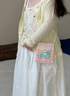 春夏韩系女童碎花布艺斜挎包包包