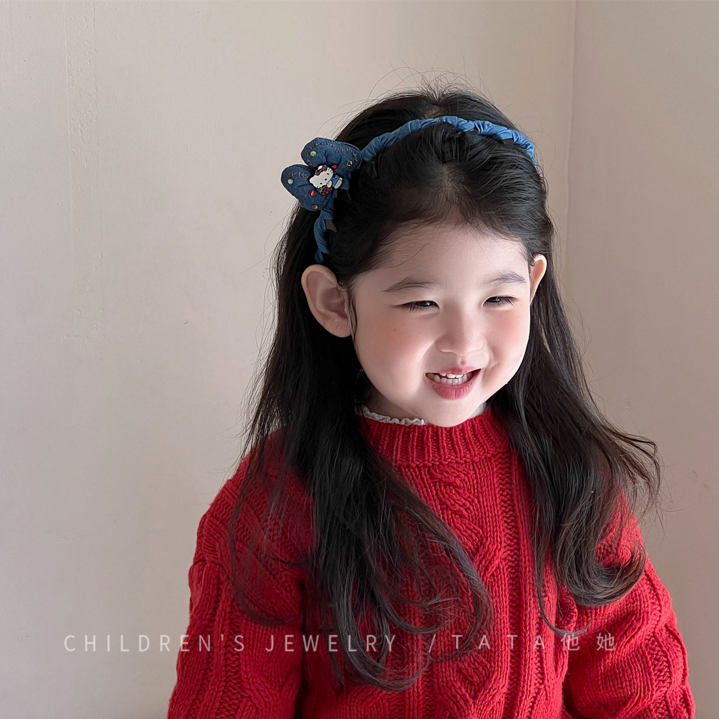 公主牛仔Kitty蝴蝶结发箍头箍