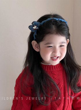 韩系公主牛仔Kitty蝴蝶结甜美童趣头箍儿童洋气卡通可爱发卡发箍