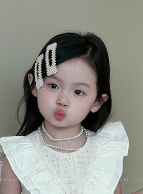 网红珍珠发夹韩版女童边夹儿童侧面发卡头饰小女孩侧边夹发卡头饰