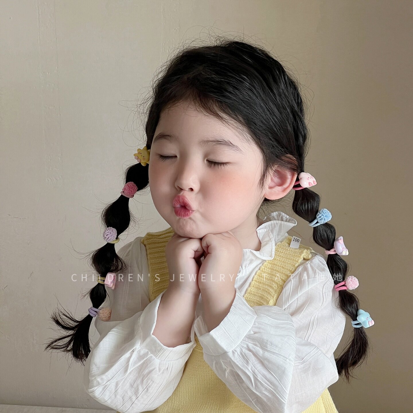 婴儿皮筋不伤发公主女孩宝宝布艺头花蝴蝶结小发圈扎头绳可爱发饰