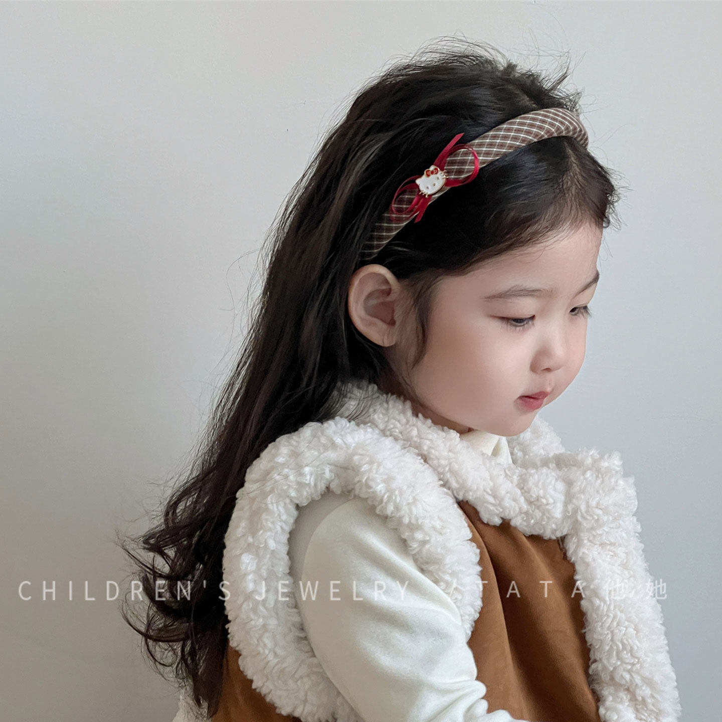 复古波西米亚格纹发箍儿童KT猫卡通可爱防滑不勒头小众发箍发卡,童装/婴儿装/亲子装,发饰,淘宝优惠券,粉丝福利购,淘宝优惠卷