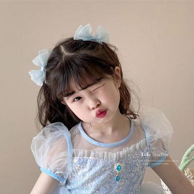 公主仙气丸子头双层纱对夹发卡