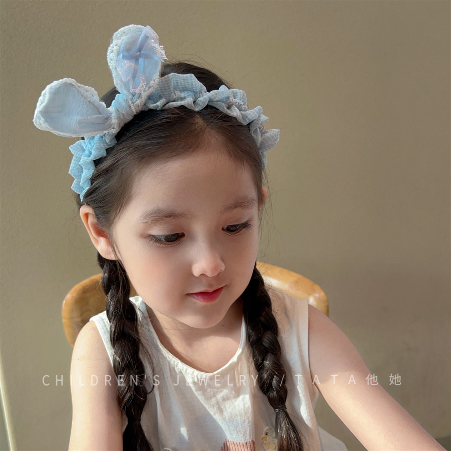 蝴蝶结蕾丝花边发箍不伤发发卡