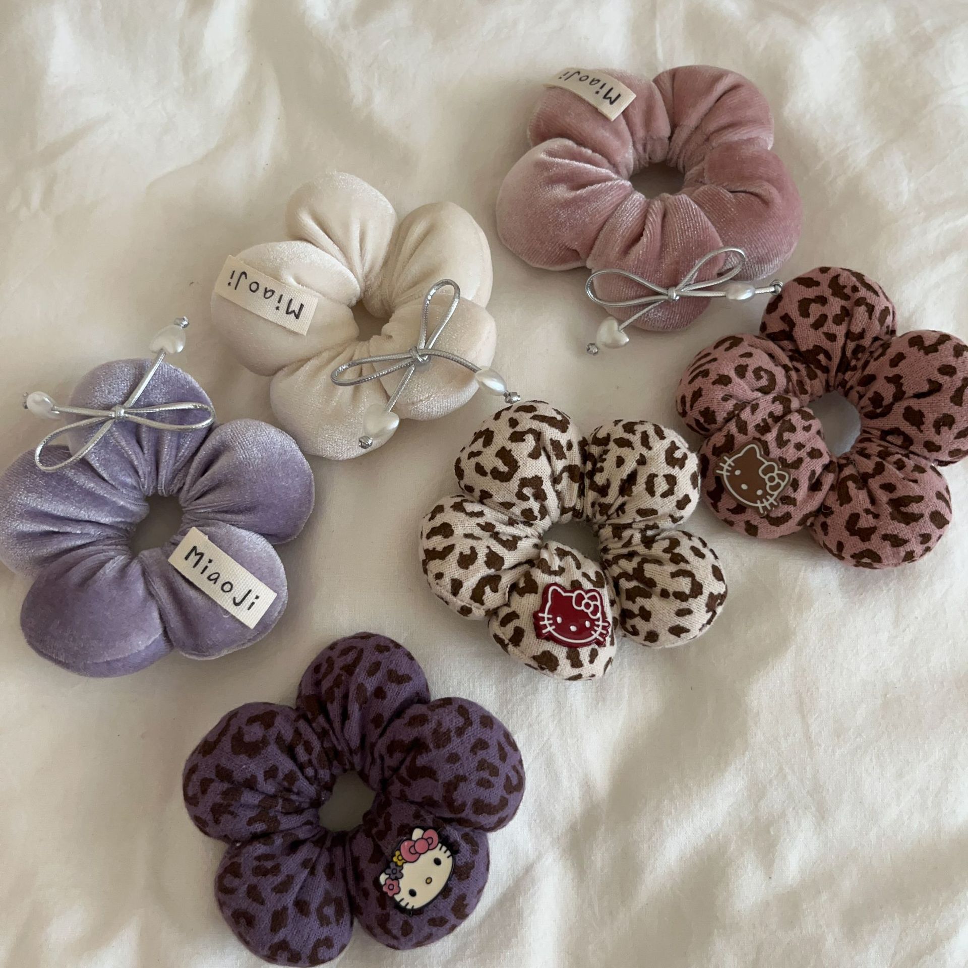 秋冬丝绒豹纹发圈丸子头皮筋头绳