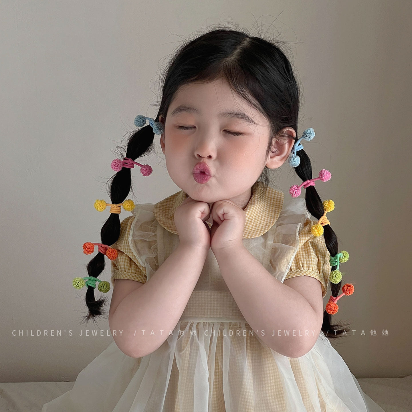 婴幼儿毛球发圈宝宝小号皮筋不伤发扎小揪揪发绳女童可爱发饰头绳